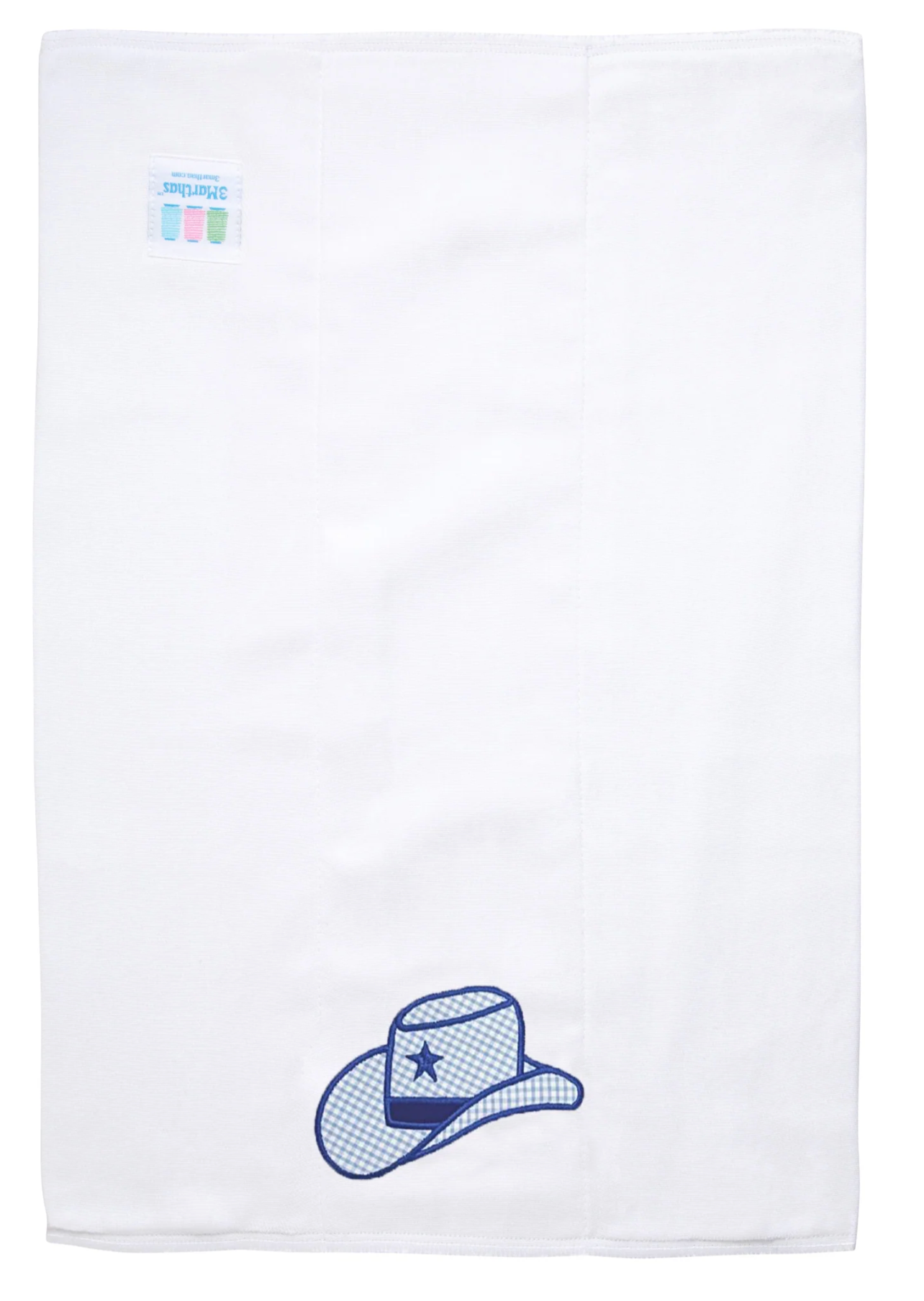 Cowboy Hat Applique Burp, Blue