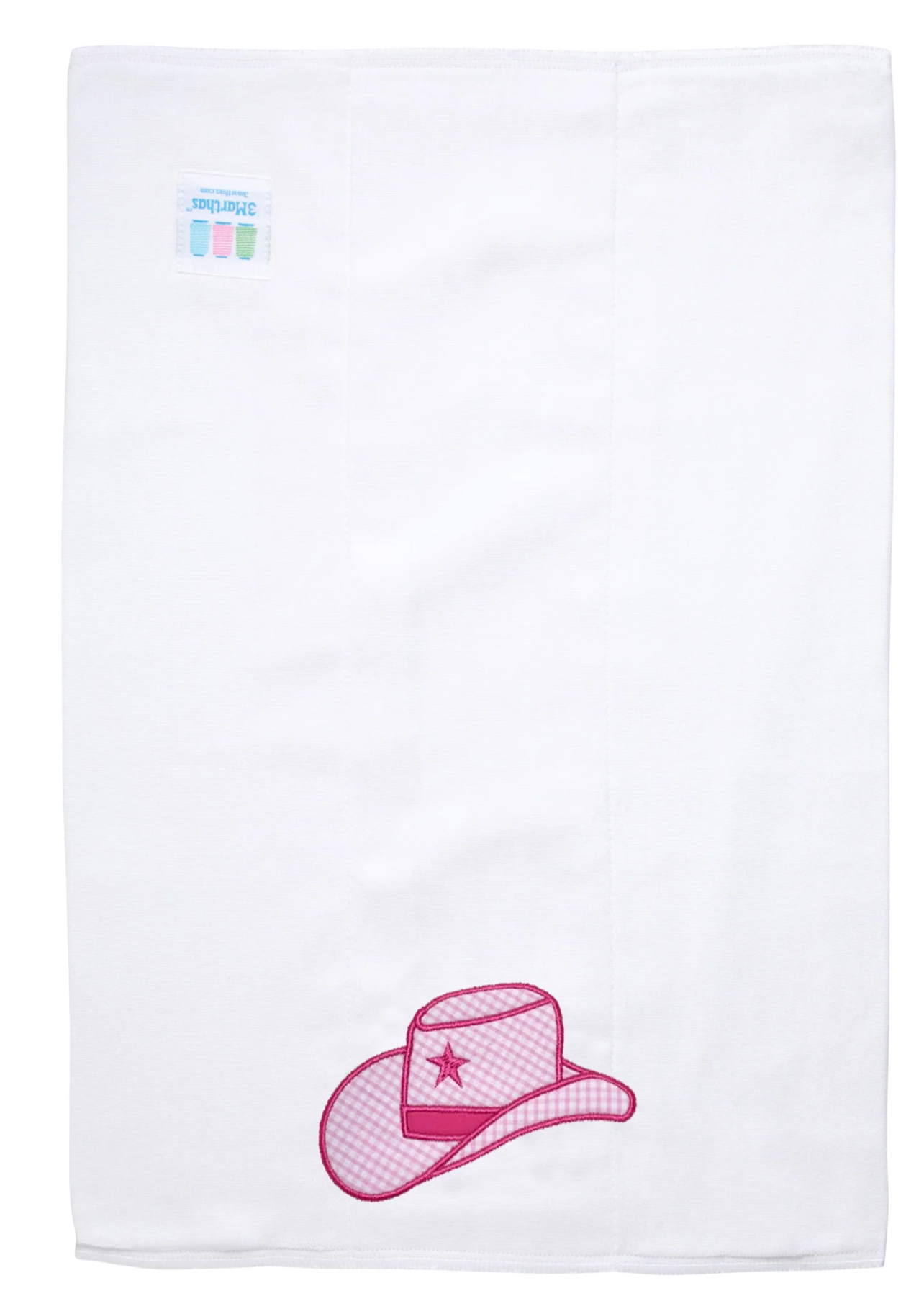 Cowgirl Hat Applique Burp, Pink