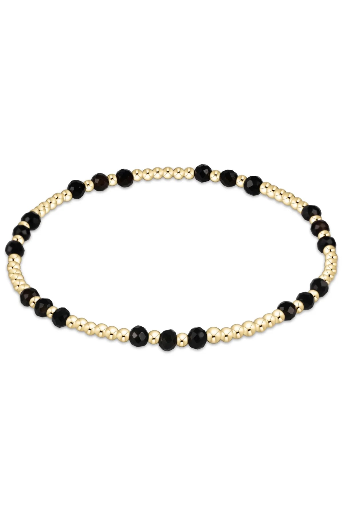 Gemstone Gold Joy Pattern 3mm Bead Bracelet - Face