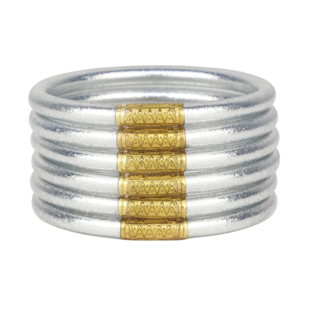 Silver All Weather Bangles® (Set of 6) - Serenity Prayer - Large