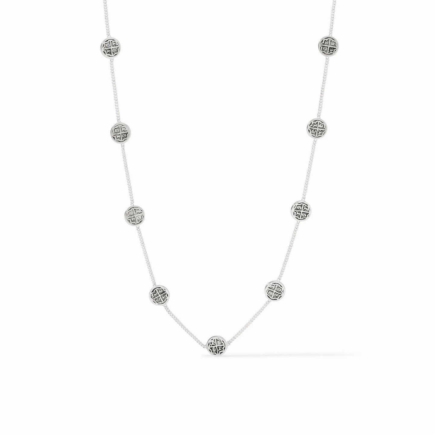 Valencia Delicate Station Necklace-Silver-OS