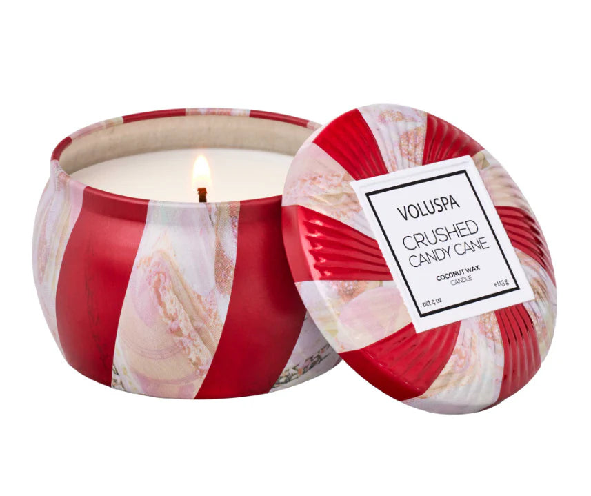 Crushed Candy Cane Mini Tin Candle