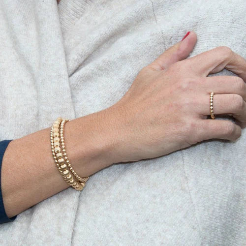 Classic Gold 3mm Bead Ring - Size 7