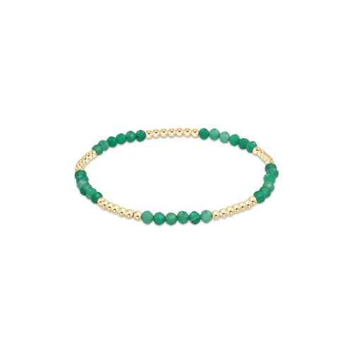 BLISSFUL PATTERN 2.5MM BEAD BRACELET - GREEN ONYX