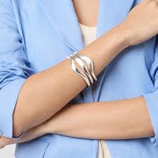 Wave Cuff-Silver-OS