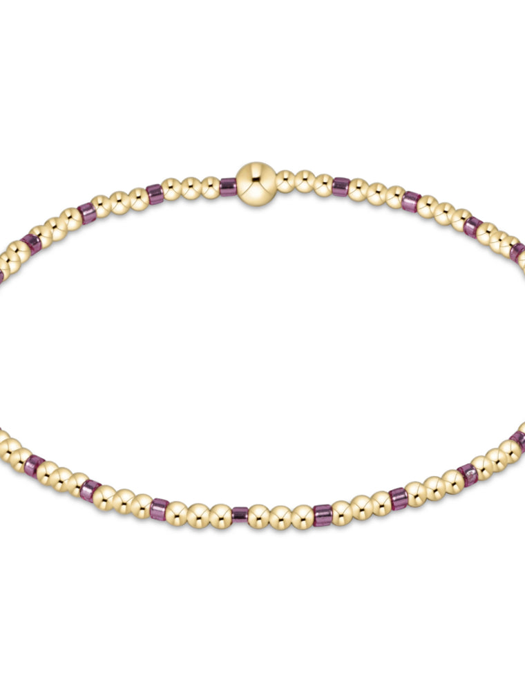 Hope Sincerity Pattern 2mm Bead Bracelet - Pink Metallic