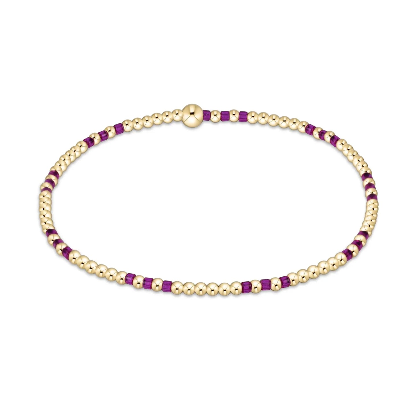 Hope Joy Pattern 2mm Bead Bracelet - Fuchsia