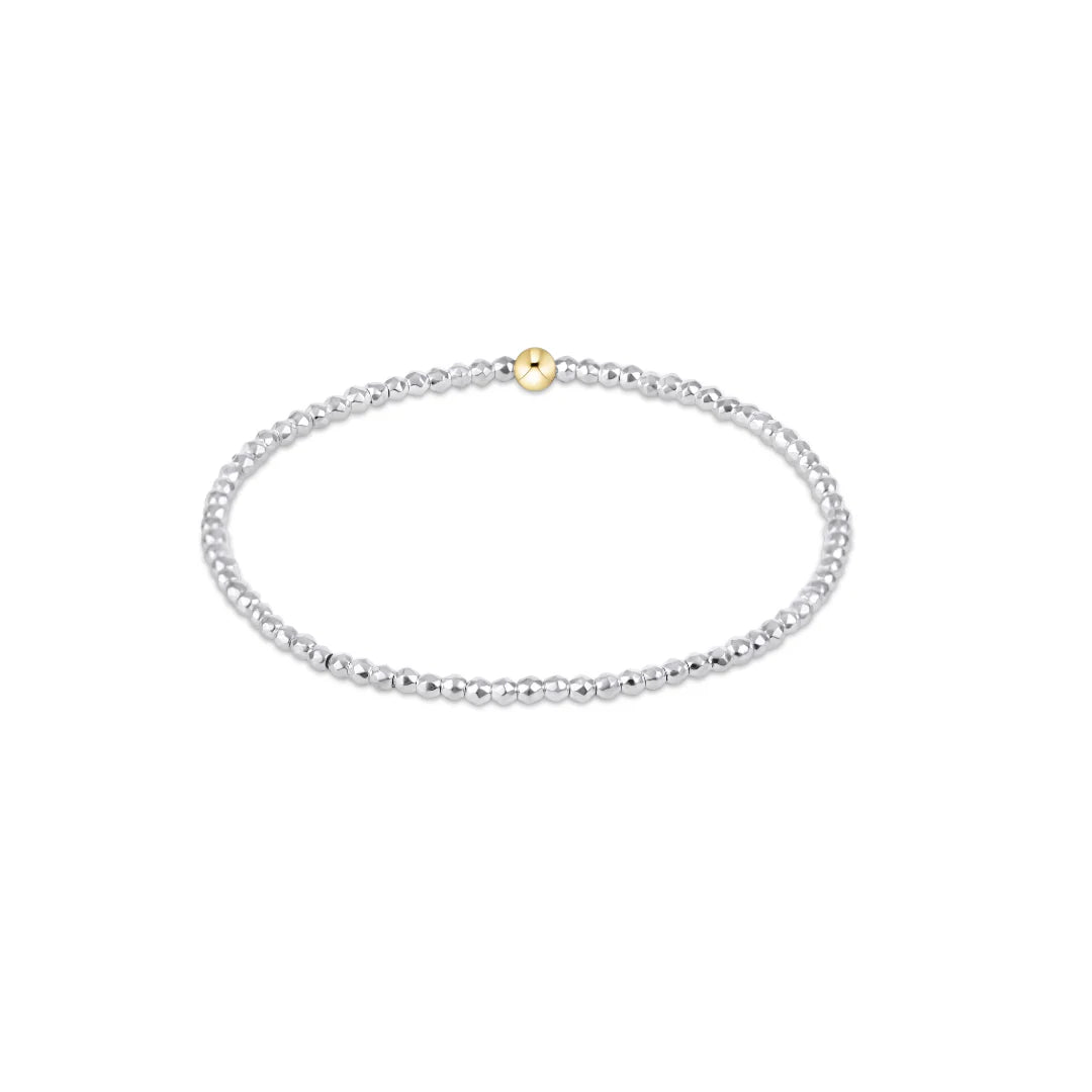 Bright Silver Faceted Hematite 2mm Bead Bracelet
