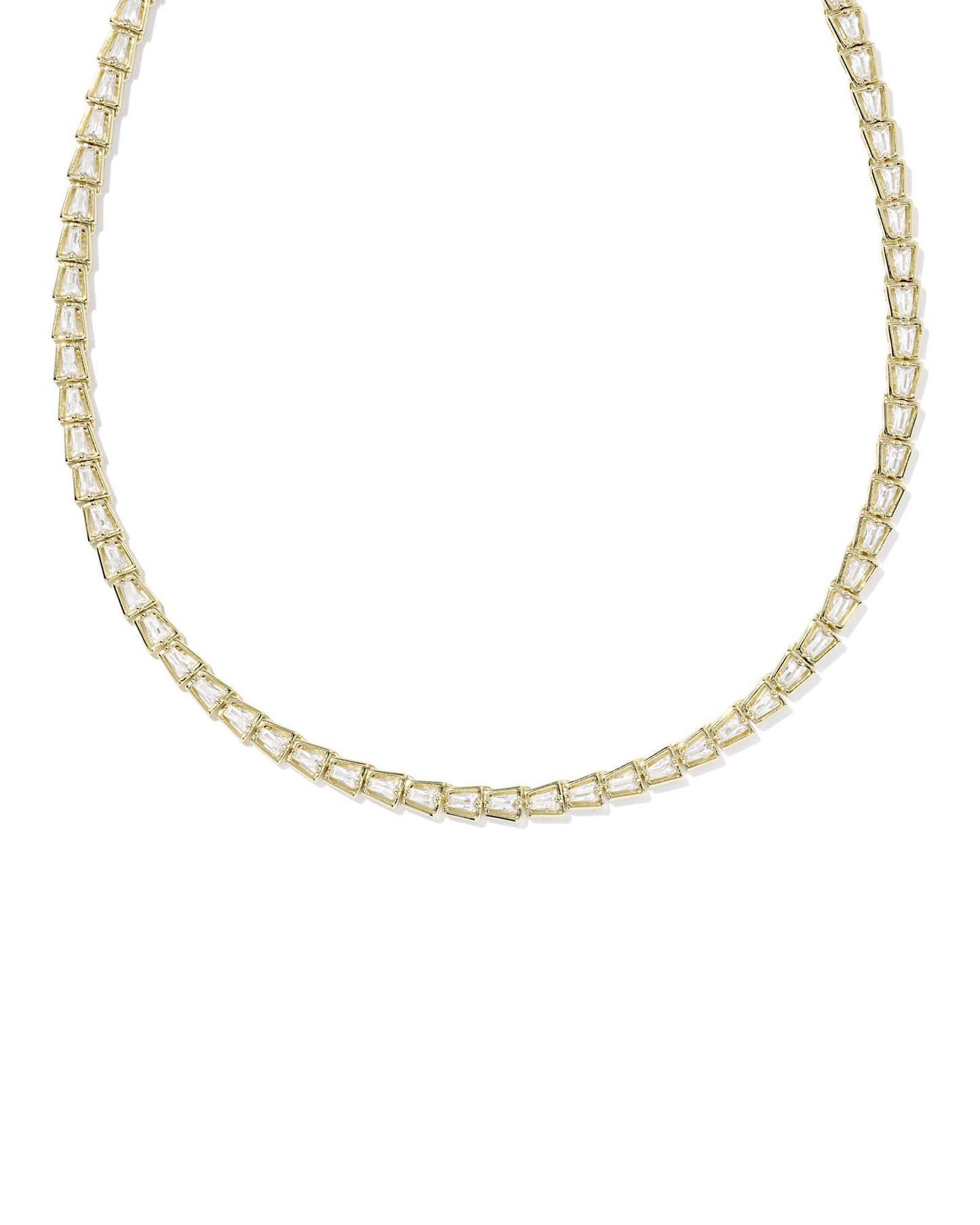BELLA TENNIS NECKLACE GOLD WHITE CZ