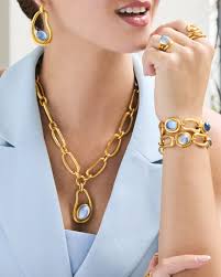 Wave Statement Necklace Turquoise Blue