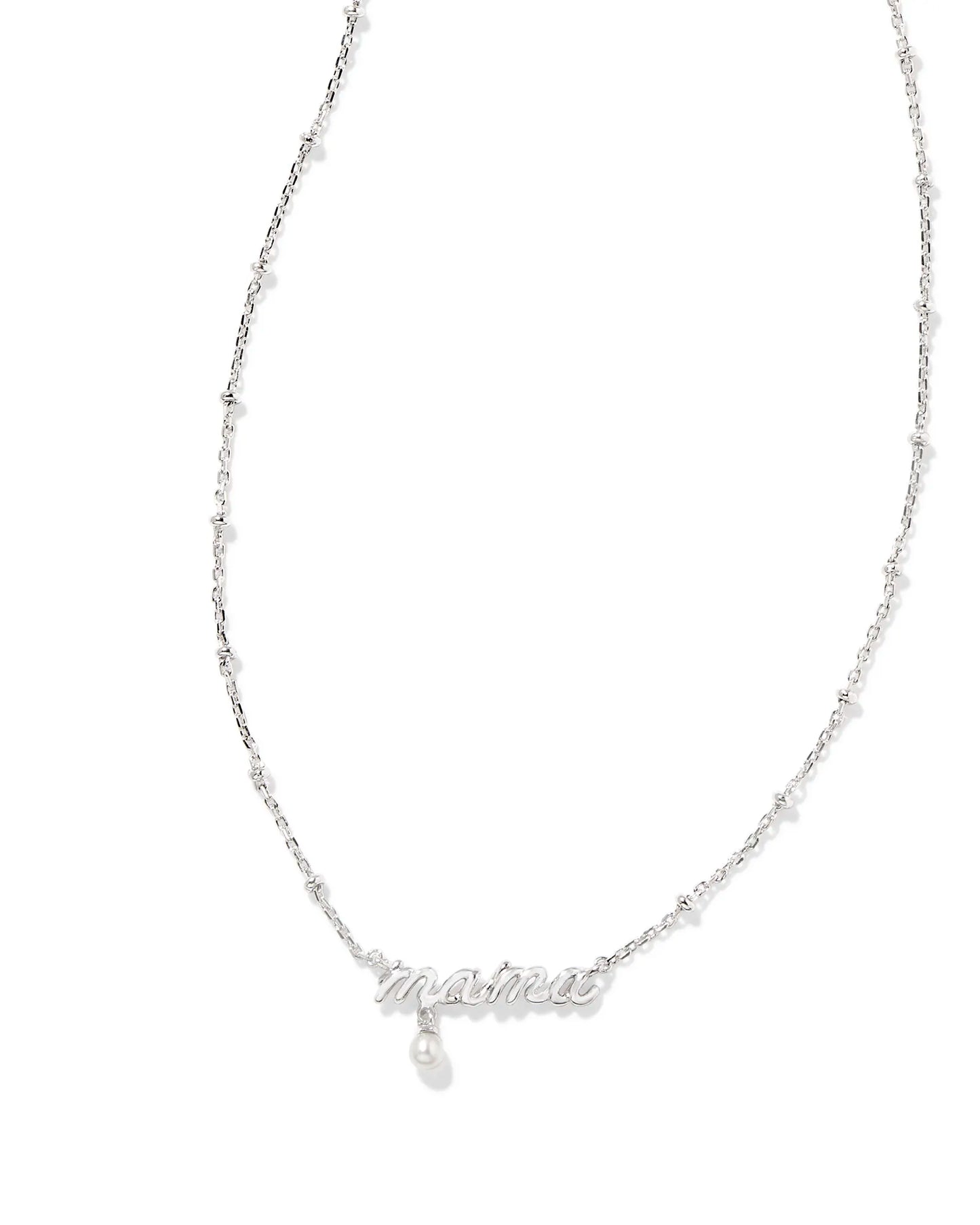 MAMA CRYSTAL SHORT PENDANT NECKLACE SILVER