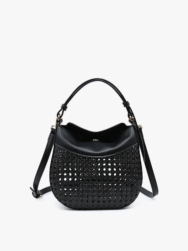 M2472 Evans Rattan Crossbody in Black