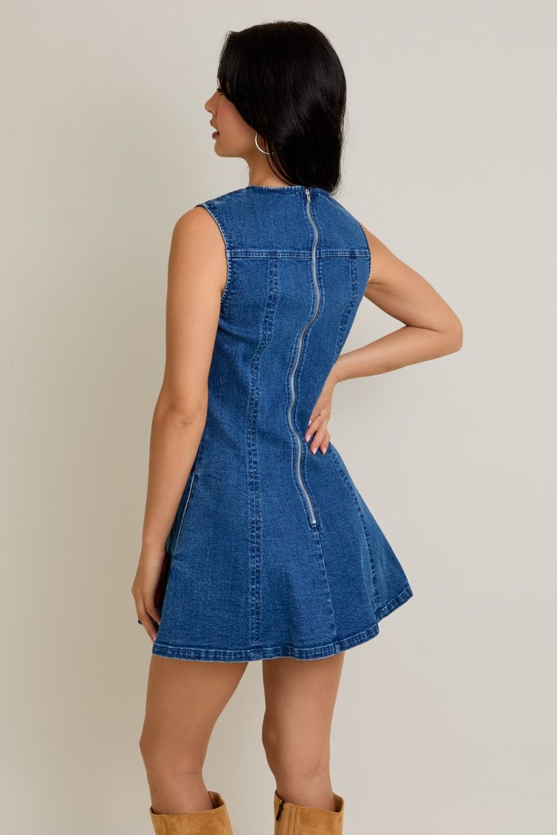 SLEEVELESS DEMIN DRESS