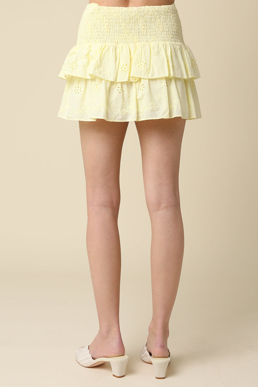 MACY TIERED RUFFLE MINI SKIRT