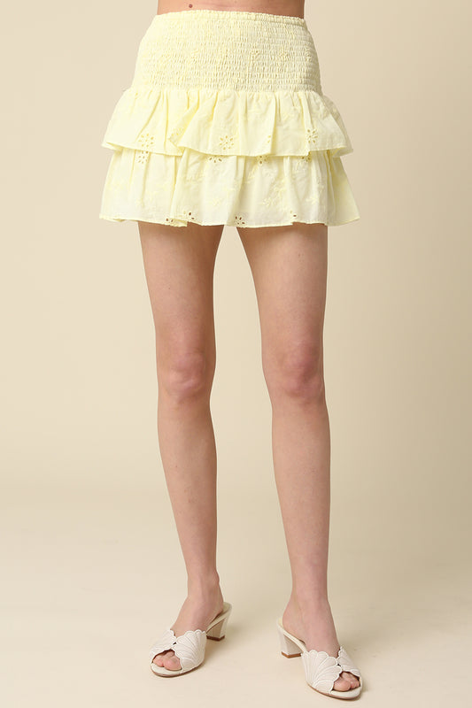 MACY TIERED RUFFLE MINI SKIRT
