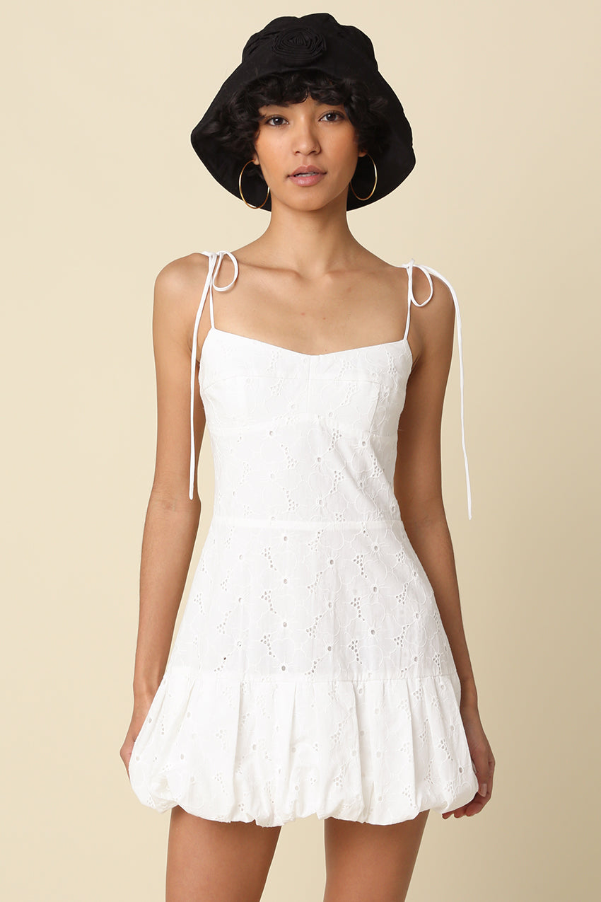 Charis Tie-strap Mini Bubble Dress