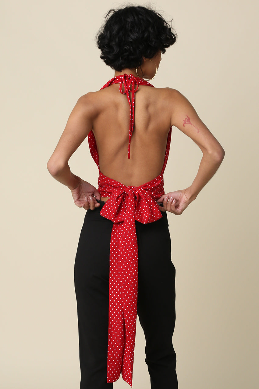 Sera Polka Dot Halter Top