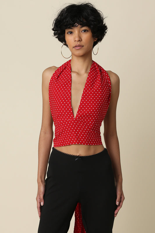 Sera Polka Dot Halter Top