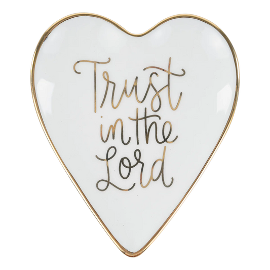 Trust In The Lord Gold Trinket Tray