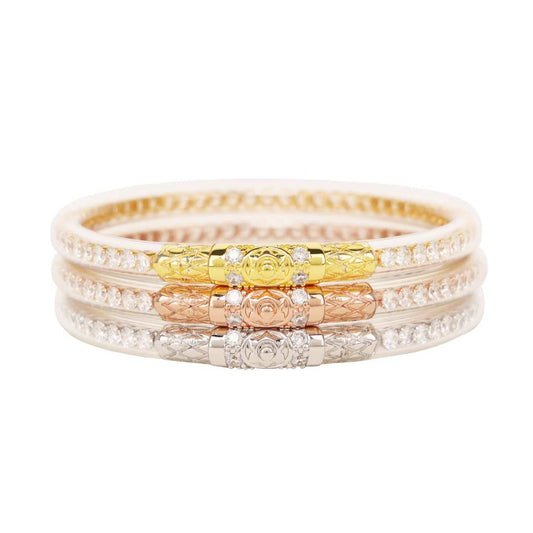THREE QUEENS ALL WEATHER BANGLE-CRYSTAL CLEAR-SMALL