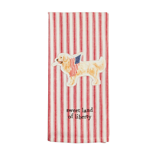 Dog Americana Canvas Patch Towel