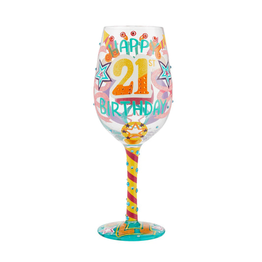 LOLITA Wine Glass Happy 21st Birthday