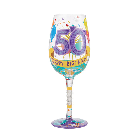 LOLITA Wine Glass Happy 50th Birthday