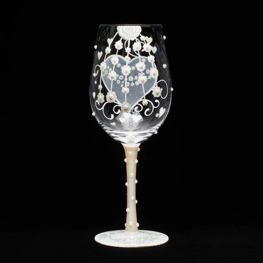 LOLITA Wine Glass Bride Two Hearts One