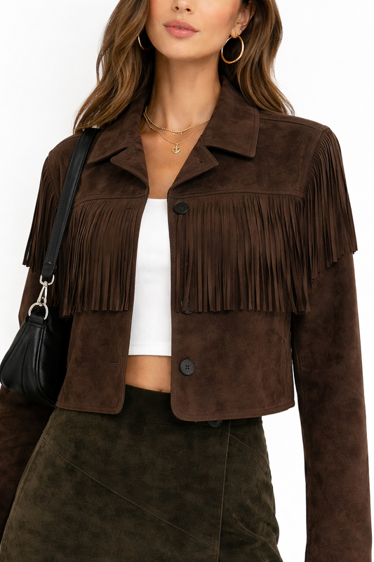SUEDE CROPPED BLAZER