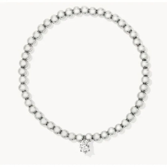 CAILIN STRETCH BRACELET SILVER WHITE CRYSTAL