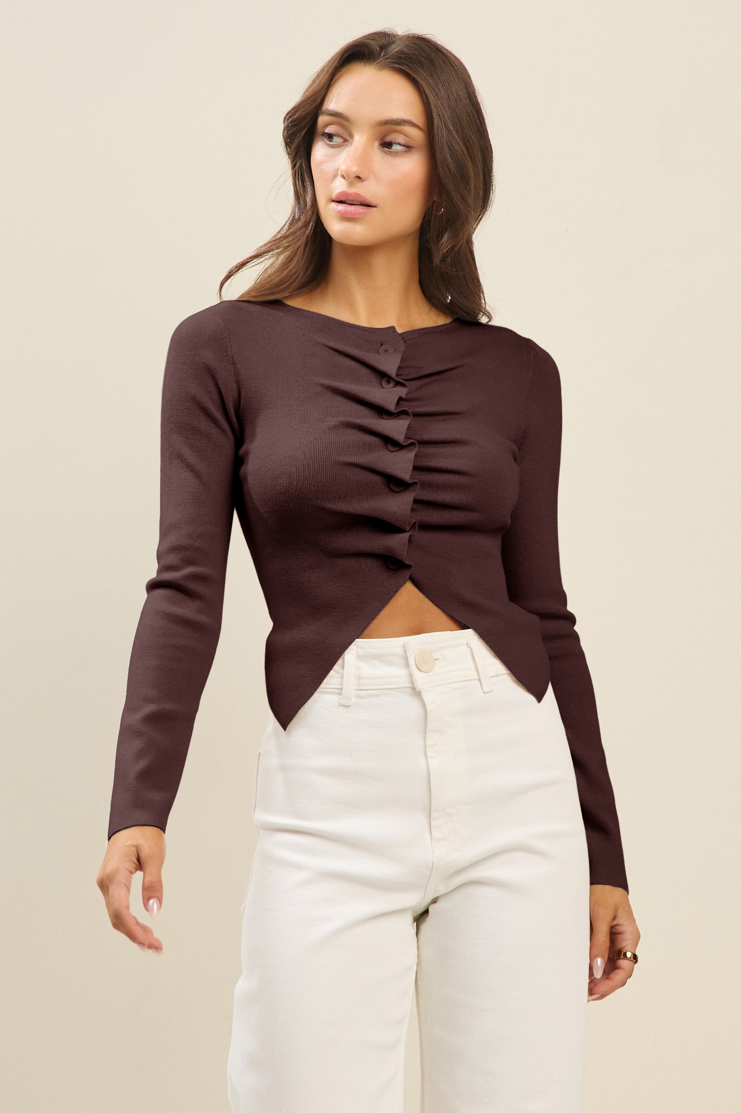 PLEATED SWEATER