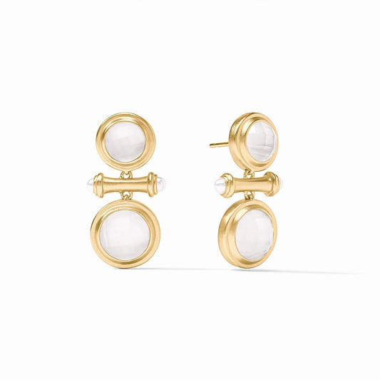 Bamboo Midi Earring Iridescent Clear Crystal