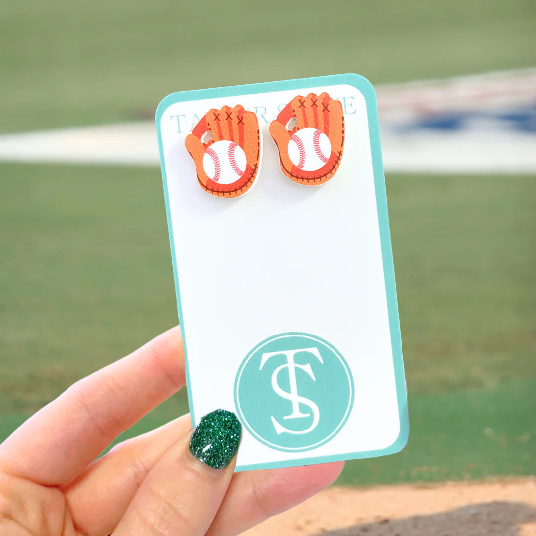 YOU'RE OUT BASEBALL GLOVE STUDS