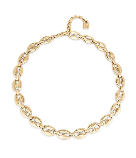 18k gold plated metal alloy necklace with small links