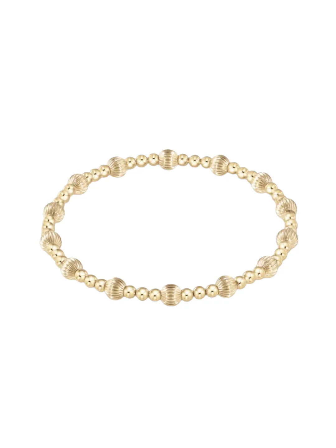 Dignity Sincerity Pattern 5mm Bead Bracelet - Gold