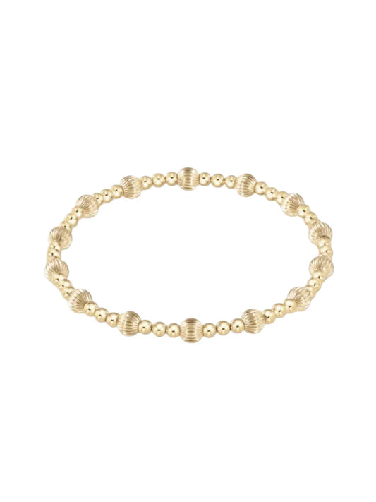 Dignity Sincerity Pattern 5mm Bead Bracelet - Gold