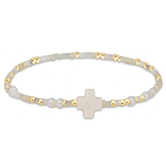 egirl Hope Unwritten Signature Cross Bracelet - Call Me On My Shellphone