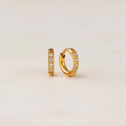 Evie 10mm Huggie Hoops - Gold