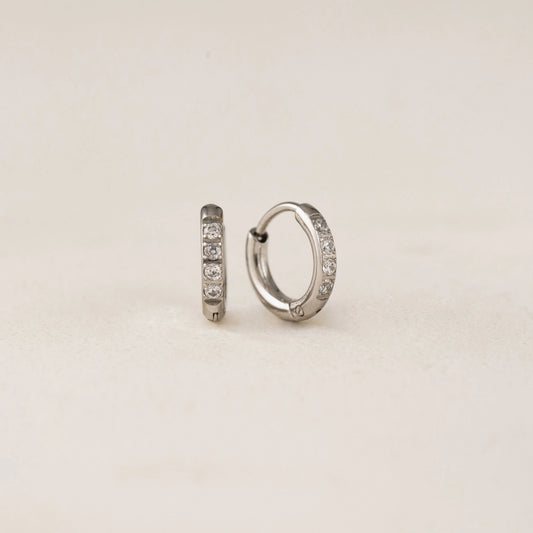 Evie 10mm Huggie Hoops - Silver