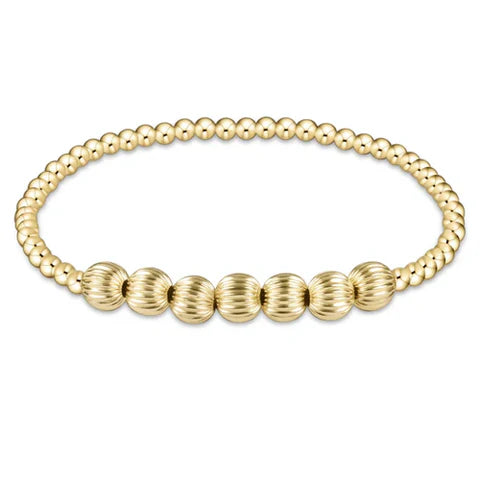 CLASSIC BLISSFUL PATTERN 2MM BEAD BRACELET - 4MM MIXED METAL