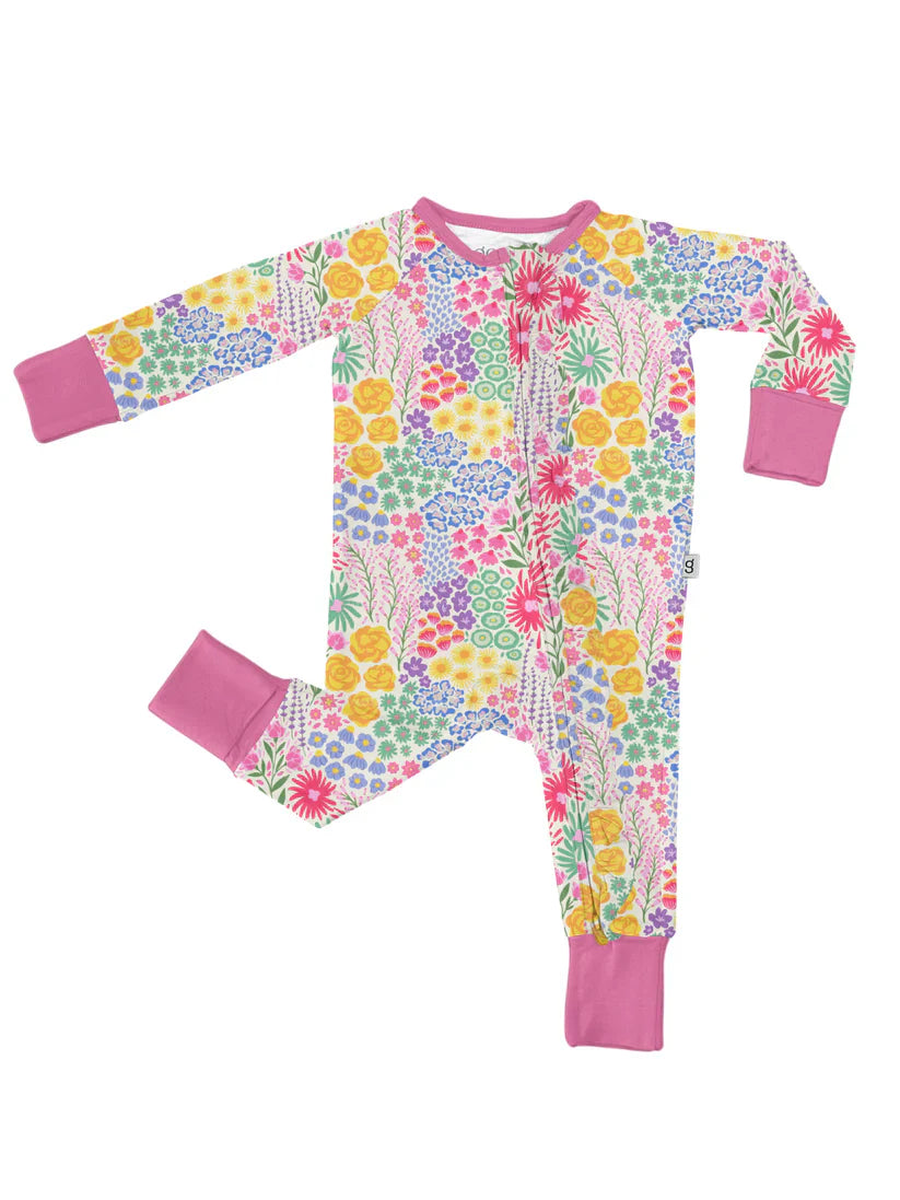 LS Zip PJ- Flower Fields 6-12 mo