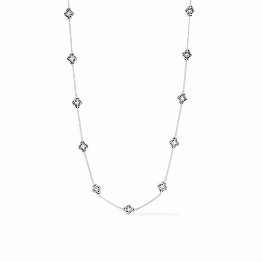 Florentine Demi Delicate Station Necklace-Silver-OS