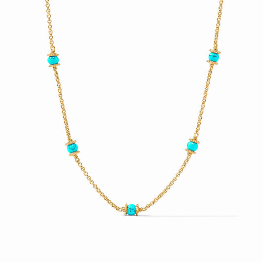 Hydra Delicate Station Necklace Turquoise Blue