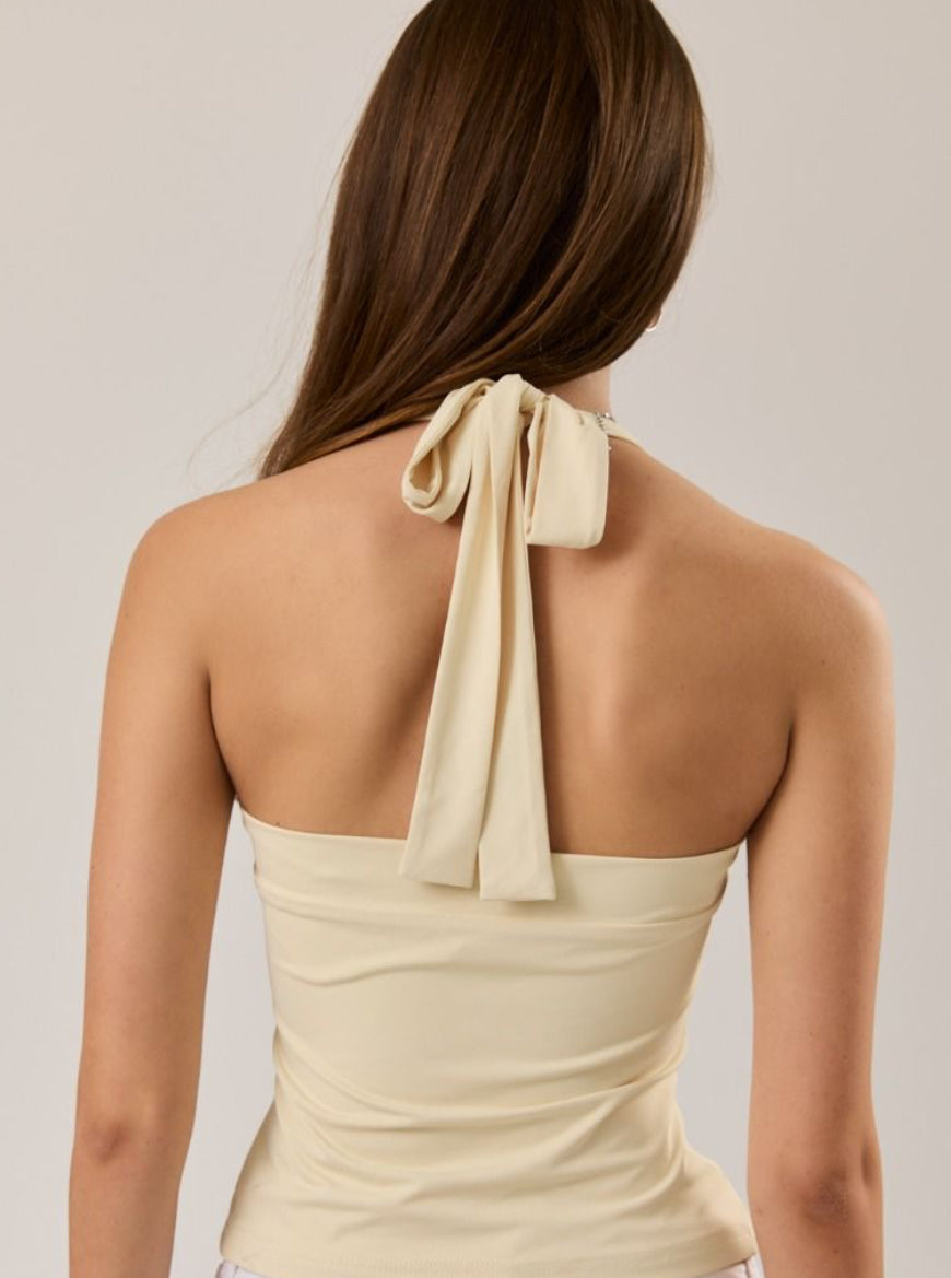 HALTER NECK KNIT TOP