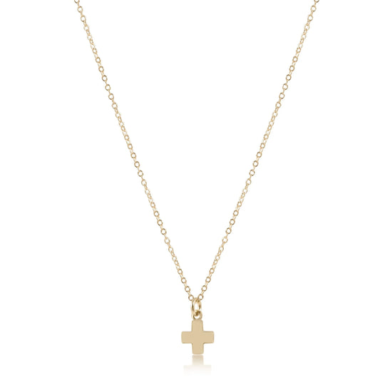 16" Necklace Gold - Signature Cross Small Gold