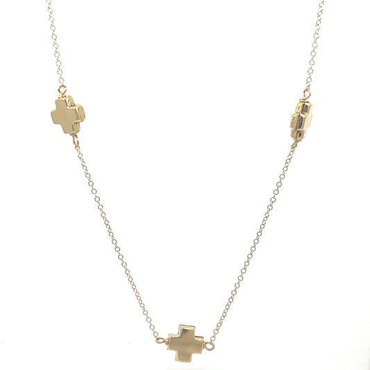 17" Choker Simplicity Chain Gold - Signature Cross Gold