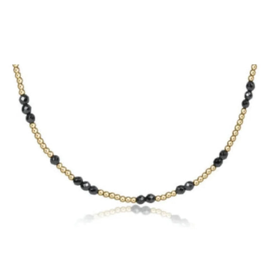 15" CHOKER HOPE UNWRITTEN GEMSTONE - FACETED HEMATITE