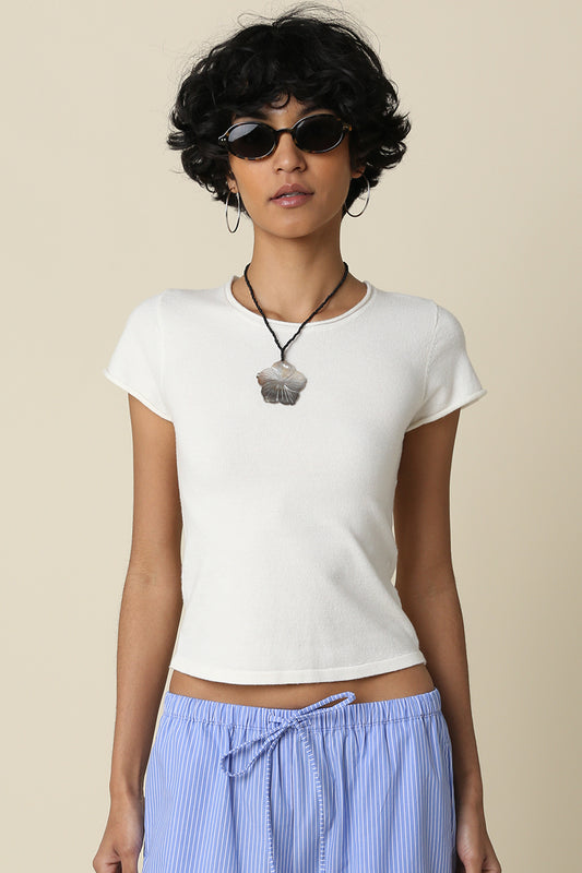Mia Fitted Ribbed Knit Top
