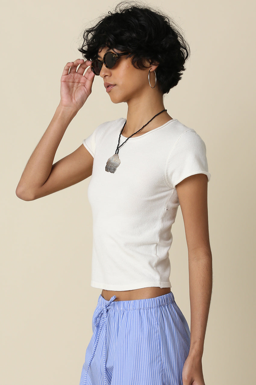 Mia Fitted Ribbed Knit Top