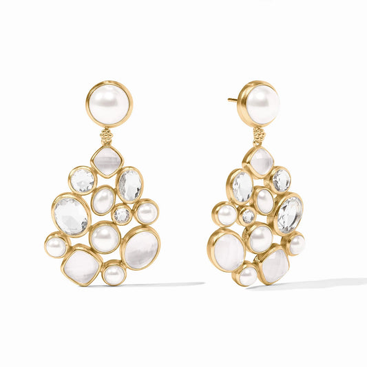 Kaleidoscope Statement Earring Iridescent Clear Crystal